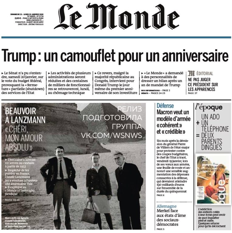 Le Monde – 21.01.2018 – 22.01.2018