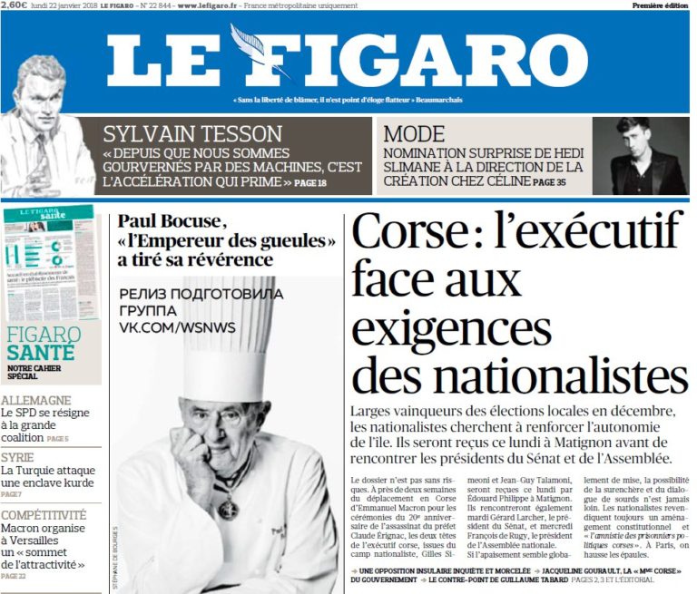 Le Figaro – 22.01.2018