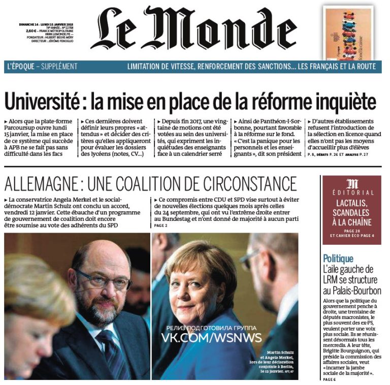 Le Monde – 14.01.2018