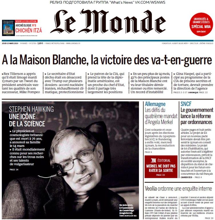 Le Monde – 15.03.2018