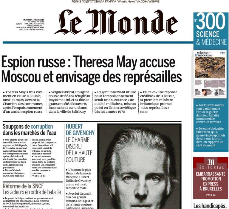 Le Monde – 14.03.2018