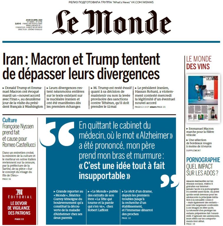 Le Monde – 26.04.2018