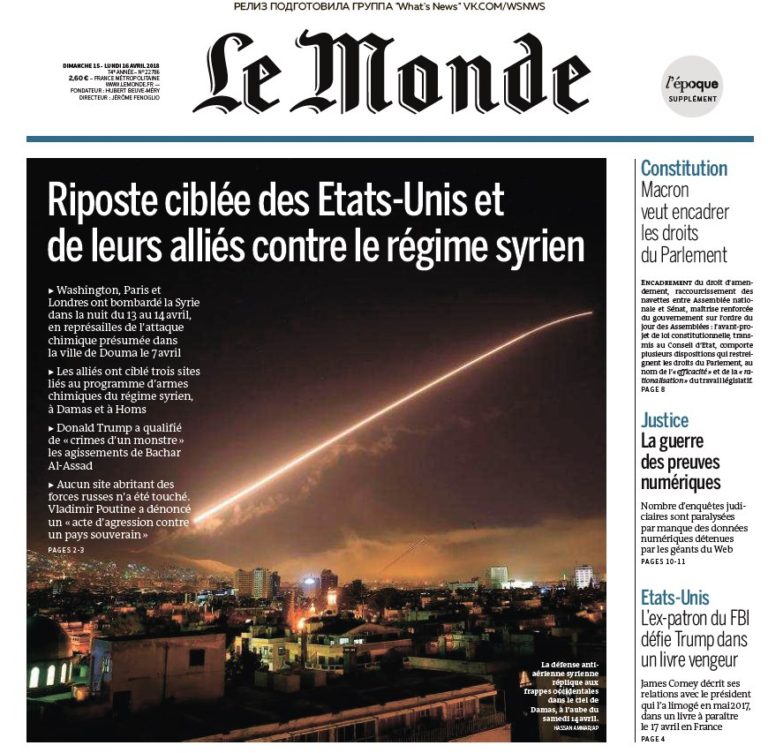 Le Monde – 15.04.2018 – 16.04.2018