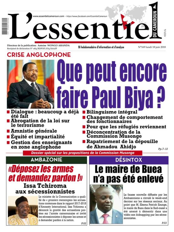 L’essentiel Du Cameroun – 18 Juin 2018