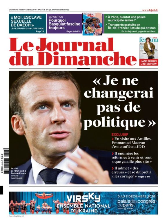 Le Journal Du Dimanche – 30 Septembre 2018