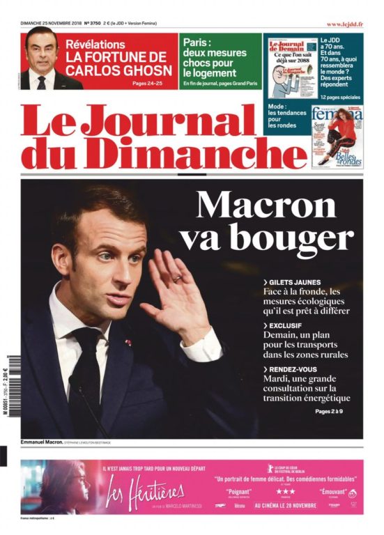 Le Journal Du Dimanche – 25 Novembre 2018