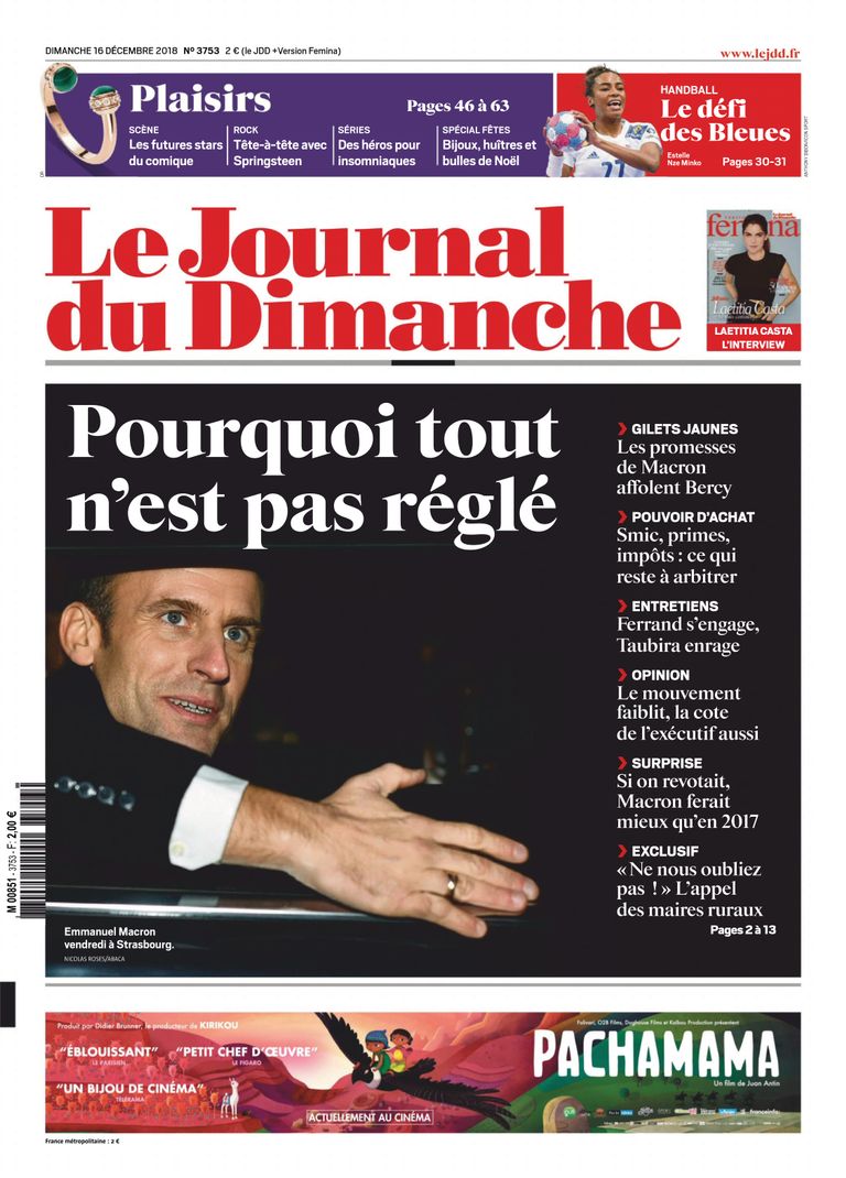 Le Journal Du Dimanche – 16 Décembre 2018