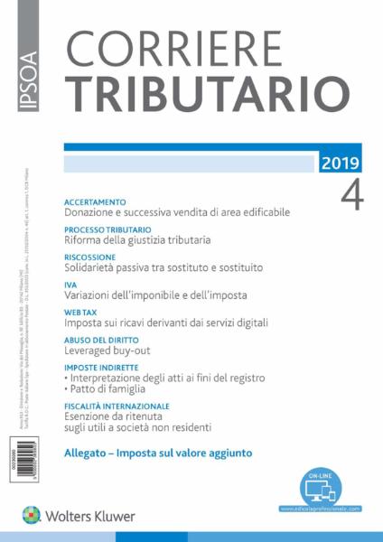 Corriere Tributario – Aprile 2019