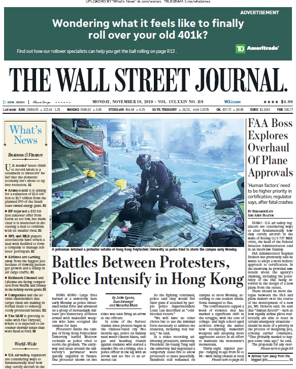 The Wall Street Journal – 18.11.2019